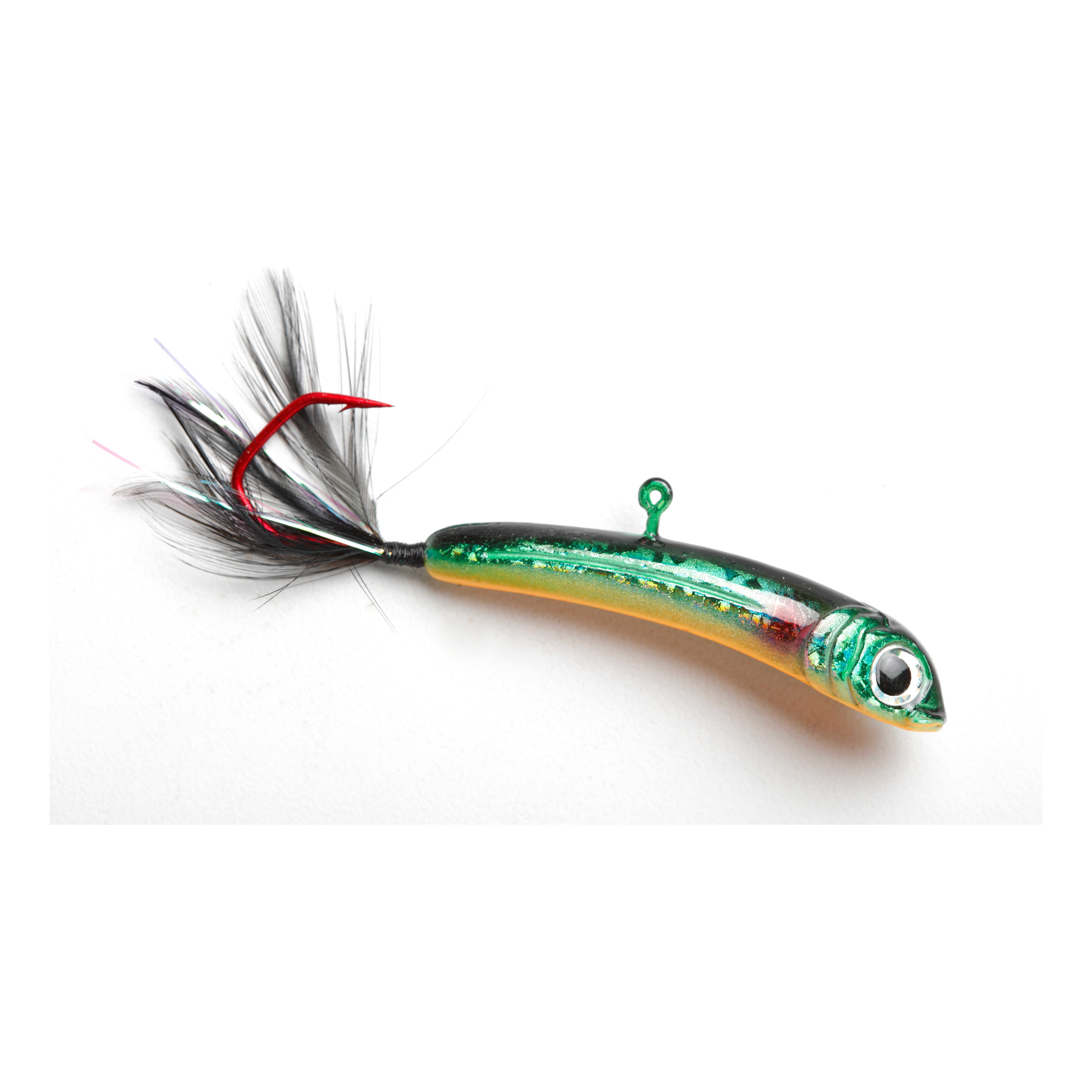 Lindy Wally Talker Ice Fishing Lure Green Yellow 1 8/9 in. 1/8 oz. 