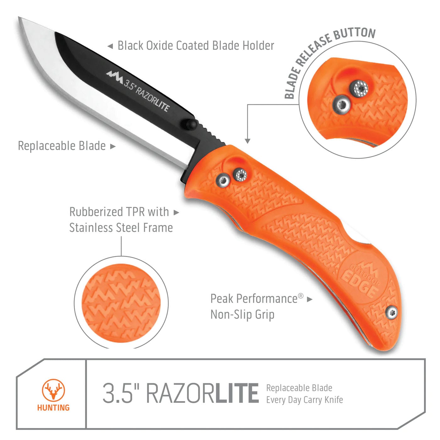 Outdoor Edge® RazorPro L 3.5” Replaceable Blade Knife