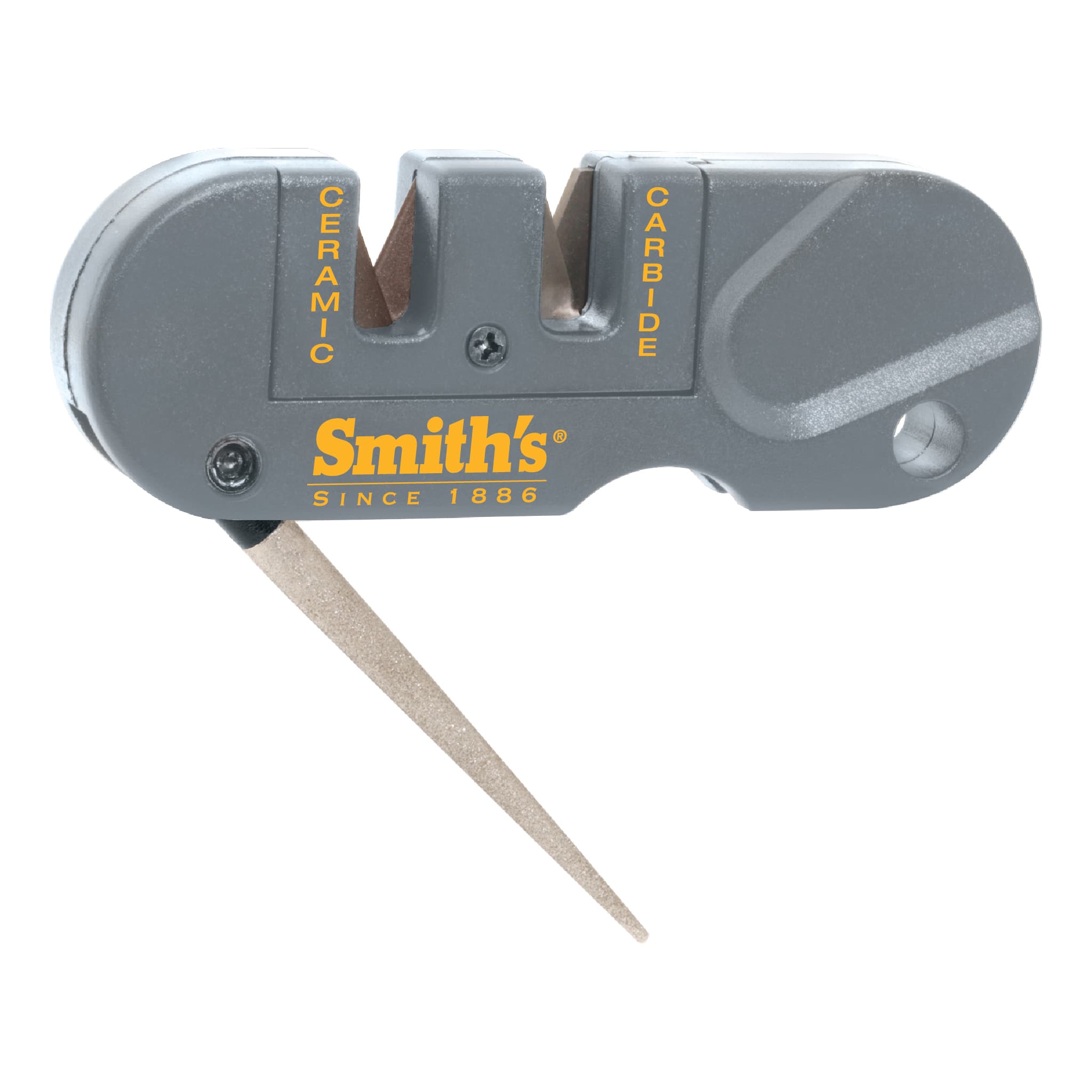 Smith's Pocket Pal Knife Sharpener Honing Tool Gray Plastic Lightweight  Compact