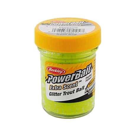 Berkley Powerbait Jar Glitter Bait Garlic Scent SS Yellow – Glasgow Angling  Centre
