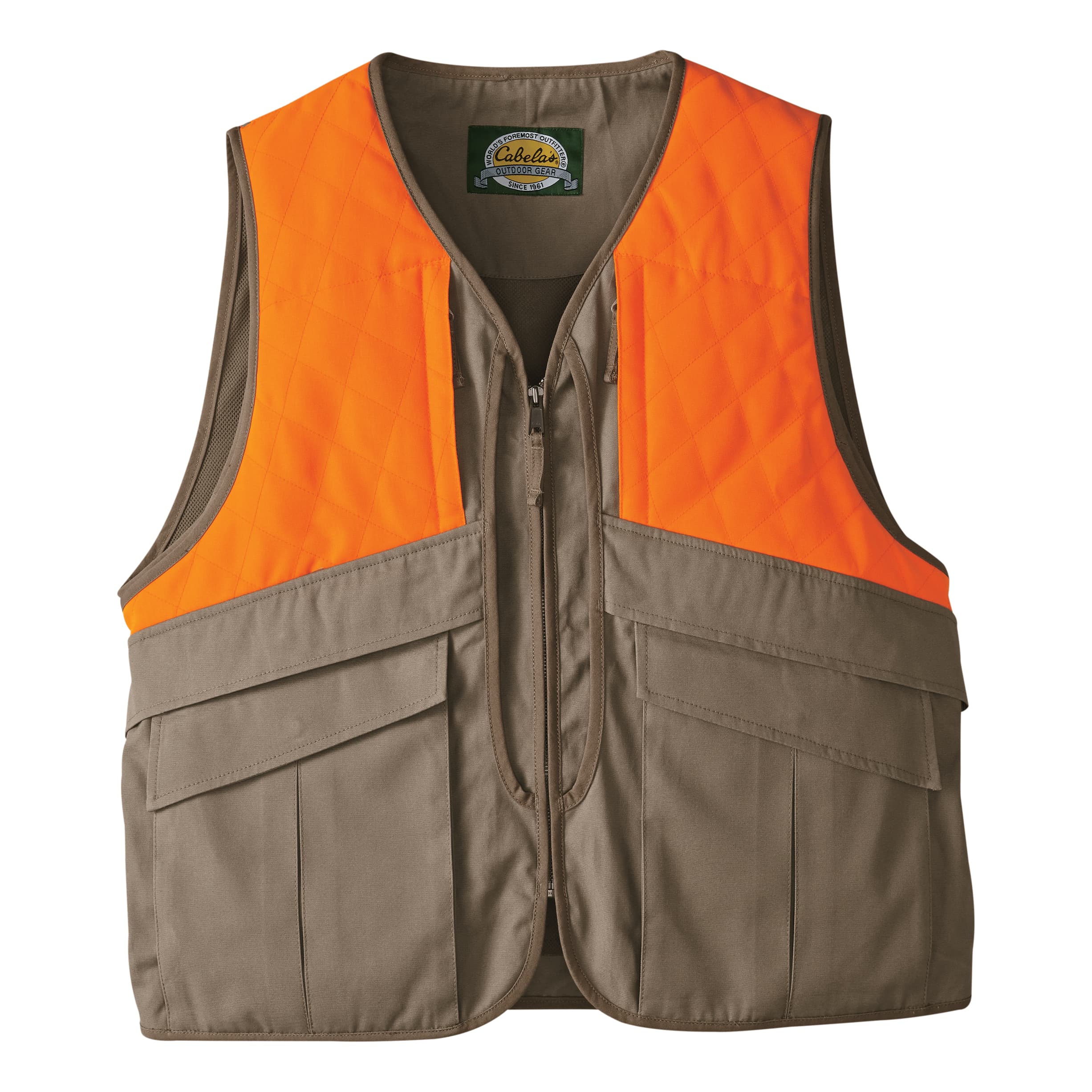 Cabela's Olive Green Solid Plain Sleeveless Fishing/Hunting Vest Men S