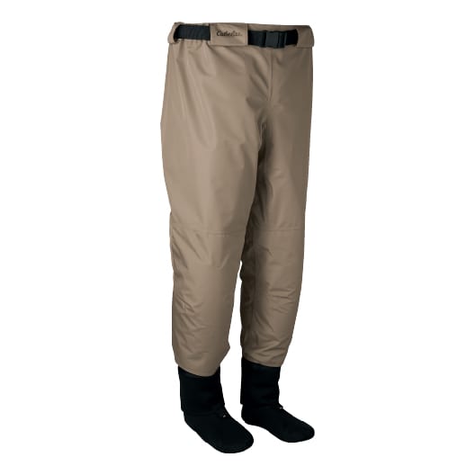 8 Fans Waist Waders,3-Ply Durable Breathable Waterproof Stockingfoot Insulated Wading Pants for Mens & Womens, adult Unisex, Size: 2XL, Beige